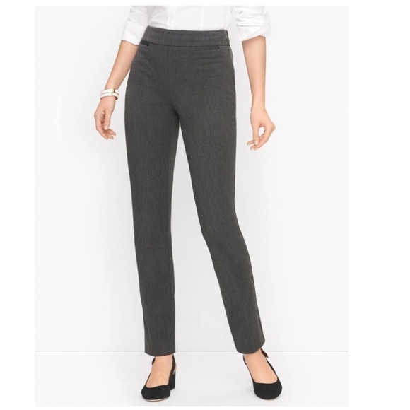 NEW Talbots Refined Bi Stretch Straight Leg Gray Pants Size 4 Charcoal Gray - Picture 1 of 11